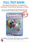 Test Bank For Genetics: A Conceptual Approach 7th Edition by Pierce (2020/2021), 9781319216801,  Chapter 1-26 Complete Questions and Answers