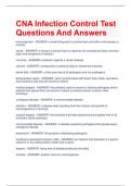 CNA Infection Control Test Questions And Answers