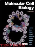 TEST BANK FOR MOLECULAR CELL BIOLOGY 9TH EDITION TEST BANK