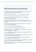 MTS Test Questions and Answers