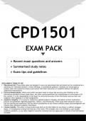 CPD1501 EXAM PACK 2023 - DISTINCTION GUARANTEED