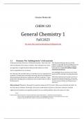 CHEM 120 General Chemistry 1 Fall 2023 
