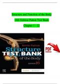 Test Bank -  Structure and Function of the Body 16th Edition By Kevin T. Patton, Gary A. Thibodeau  Chapter 1 - 22 | Newest Version