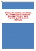 Test Bank For Maternal-Child Nursing 6th Edition By McKinney 9780323697880 Chapter 1-55 Complete Questions And Answers A+