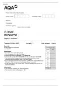 AQA A level BUSINESS Paper 1 Business 1 June 2023 question paper