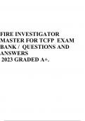FIRE INVESTIGATOR MASTER FOR TCFP EXAM BANK / QUESTIONS AND ANSWERS 2023 GRADED A+.