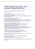 PTBC California Law Exam - The Physical Therapy Practice Act Questions and Answers