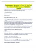 Rasmussen Nursing 2- Test #2 Verified Questions And Answers 2023/2024 Update