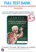 Test Bank Physical Examination and Health Assessment 9th Edition (Jarvis, 2024) Chapter 1-32 + NCLEX Case Studies with answers | All Chapters