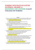 NURSING NUR 254 EXAM 4 STUDY MATERIAL GRADED A+ QUESTIONS AND ANSWERS /GALEN COLLEGE OF NURSING