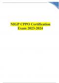 NIGP CPPO Certification Exam 2023-2024 Graded A+