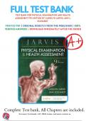 Test Bank For Physical Examination and Health Assessment 9th Edition By Carolyn Jarvis; Ann L. Eckhardt | 9780323809849 | 2024-2025 | Chapter 1-32 | + NCLEX Case Studies with answers |  All Chapters with Answers and Rationals