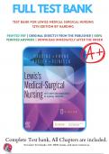 Test Bank For Lewis's Medical-Surgical Nursing, 12th Edition by Mariann M. Harding, Jeffrey Kwong, Debra Hagler | 9780323789615 | 2023-2024  | Chapter 1-69| All Chapters with Answers and Rationals