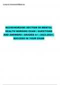 NU249/NUR2488 SECTION 06 MENTAL  HEALTH NURSING EXAM | QUESTIONS  AND ANSWERS | GRADED A+ | 2023-2024 |  SUCCESS IN YOUR EXAM