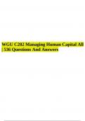 WGU C202 Managing Human Capital | 536 Questions And Answers graded A+