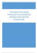 Test Bank for Human Physiology An Integrated Approach 8th Edition Silverthorn