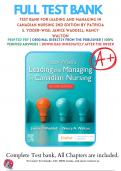 Test Bank For Yoder-Wises Leading and Managing in Canadian Nursing, 2nd Edition (Waddell, 2020),  9781771721677, Chapter 1-32 All Chapters with Answers and Rationals