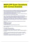 NIGP-CPP Exam Questions with Correct Answers 