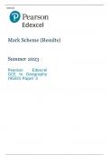 Pearson Edexcel GCE In Geography (9GE0) Paper 3 MARK SCHEME (Results)Summer 2023