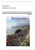 Test Bank - Biochemistry-A Short Course, 4th Edition (Tymoczko, 2019), Chapter 1-41 | All Chapters