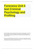 Forensics Unit 4 test Criminal Psychology and Profiling