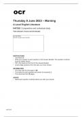 ocr A Level English Literature H472/02 June2023 Question Paper.