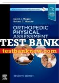 Test Bank For Orthopedic Physical Assessment, 7th - 2021 All Chapters - 9780323550703