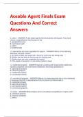 Aceable Agent Finals Exam  Questions And Correct  Answers