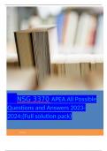      NSG 3370 APEA All Possible Questions and Answers 2023-2024;(Full solution pack)