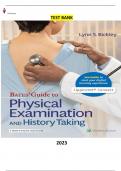 Test Bank - Bates Guide to Physical Examination and History Taking 13th Edition by Lynn S. Bickley, Peter G. Szilagyi, Richard M. Hoffman & Rainier P. Soriano - Complete Elaborated and Latest Test Bank. ALL Chapters(1-27) included and updated for 2023