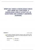 NRNP 6531 WEEK 8 KNOWLEDGE CHECK  2023/ NRNP 6531 QUIZ-WEEK_8  KNOWLEDGE CHECK LATEST ALL 20  QUESTIONS AND CORRECT ANSWERS  (AGRADE)