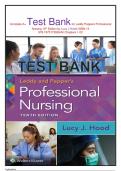 Complete A+ Test Bank for Leddy & Pepper's Professional Nursing 10th Edition by Lucy J Hood (2023)/ ISBN-13 978-1975172626/All Chapters 1-22/Ace your exam