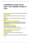 CHAMBERLAIN COLLEGE. NR 224  EXAM 1. WITH ANSWERS | GRADED A+  | 2024 