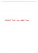 NSG 6420 Week 2 Knowledge Check, South University