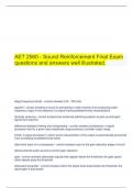 AET 2560 - Sound Reinforcement Final Exam questions and answers well illustrated.