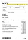 AQA A-level BUSINESS Paper 2 Business 2 QP 2023