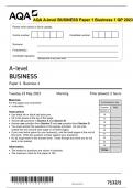 AQA A-level BUSINESS Paper 1 Business 1 QP 2023