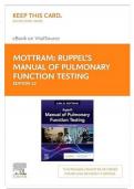 Test Bank For Ruppel's Manual of Pulmonary Function Testing 12th Edition by Carl Mottram||ISBN NO:10,0323762611|||ISBN NO:13,978-0323762618||All Chapters||Complete Guide A+