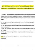 2023 ATI RN MATERNAL NEWBORN PROCTORED RETAKE EXAM WITH NGN QUESTIONS AND VERIFIED ANSWERS / A+ GRADE