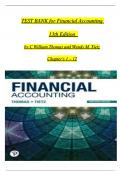TEST BANK for Financial Accounting, 13th Edition by C William Thomas and Wendy M. Tietz, Chapters 1 – 12, Newest Version (Verified by Experts)