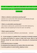 ATI RN NURSING CARE OF CHILDREN RETAKE EXAM 2022 WITH NGN A+ VERIFIED STUDY QUESTIONS AND ANSWERS