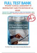 Test Bank for Wilkins' Clinical Assessment in Respiratory Care 9th Edition by Albert J. Heuer ISBN 9780323696999 Chapter 1-21 | Complete Guide A+