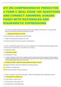 ATI RN COMPREHENSIVE PREDICTOR  2 FORM C REAL EXAM 180 QUESTIONS  AND CORRECT ANSWERS| AGRADE  PASS!! WITH RATIONALES AND  DIAGRAMATIC EXPRESSIONS