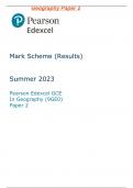 Edexcel A Level Geography Paper 2 Mark Scheme June 2023