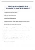 NR 508 MIDTERM EXAM WITH  ELABORATED ANSWERS 2023/2024