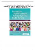 Foundations For Population Health in Community Public Health Nursing 5th Edition By Marcia Stanhope Test Bank | Q&A Explained (Scored A+) - Best 2023