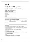 ocr GCSE Combined Science Chemistry A (Gateway Science) (J250/04) QUESTION PAPER June2023.