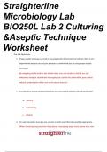 BIO 250L Lab 2 Culturing & Aseptic Technique Straighterline 2023