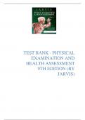 Test Bank - Physical Examination and Health Assessment, 9th Edition (Jarvis), Chapter 1-32 + NCLEX Case Studies with answers | All Chapters Latest Verified Review 2023 Practice Questions and Answers for Exam Preparation, 100% Correct with Explanations, Hi