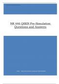 NR 446 QSEN Pre-Simulation Questions and Answers
